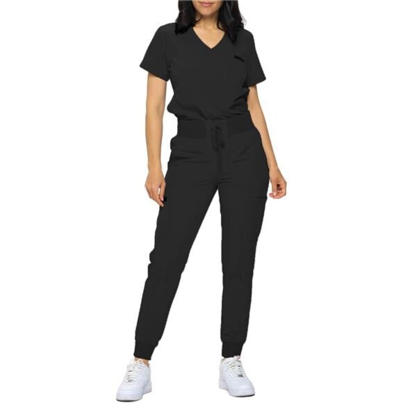 Slim Fit Stretchy Scrubs Women's Jogger Scrub Set Slim Jogger - Picture 1 of 7